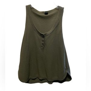 Wild Fable Cropped Olive Green Ribbed Muscle Tank - Size Large